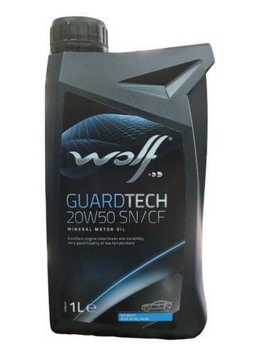 Wolf Aceite Guardtech 20w50 Mineral Sn/cf - 1l