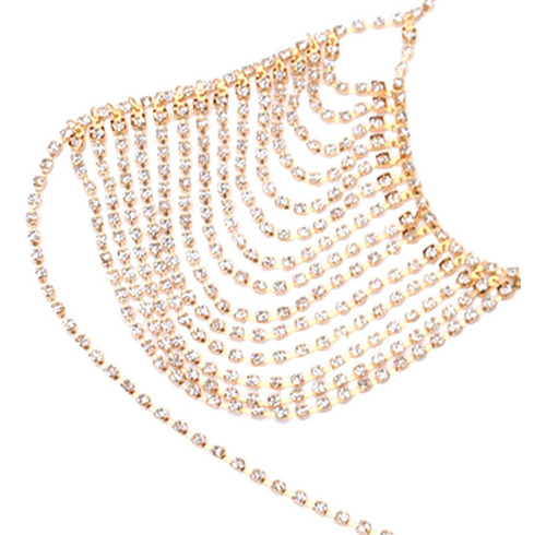 Cadena De Cuerpo De Diamantes De Imitación, Sujetador De