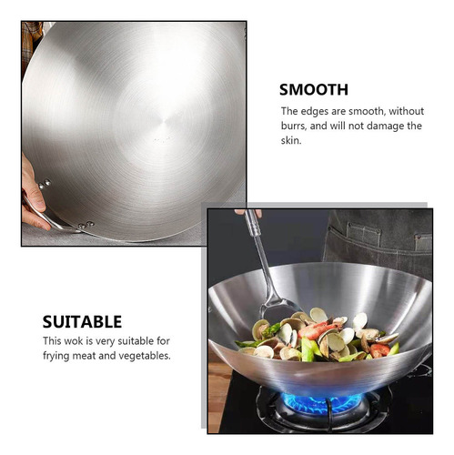 Sartenes Antiadherentes Para Wok De Acero Inoxidable