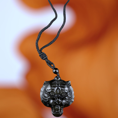Collar Cuarzo Tigre Oriente Obsidiana Dorada - Poder Y Prote