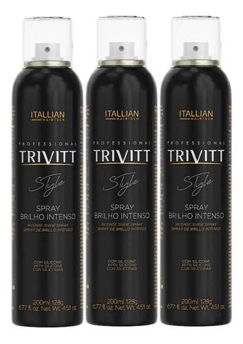 Trivitt Spray De Brilho Intenso Style (3 Unidades)