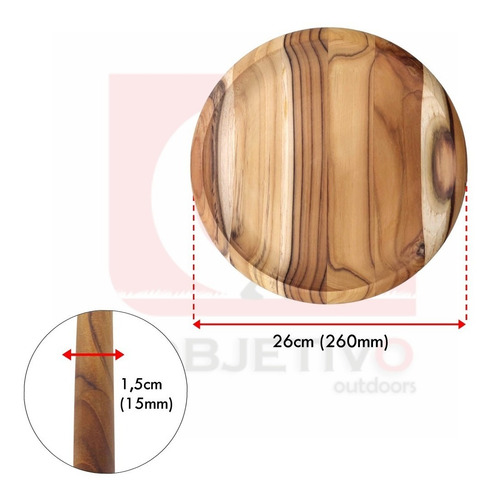 Tabla De Madera Tramontina Organic 26x1,8cm Bandeja Circular
