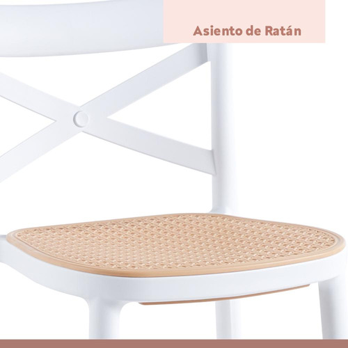 Pack De 4 Taburetes Crossback Danubio - Blanco