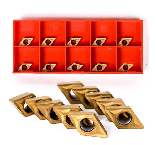 Imagen 5 de 6 de Juego 4 Porta Inserto Exterior Torno 12 Mm + 10 Insertos S.
