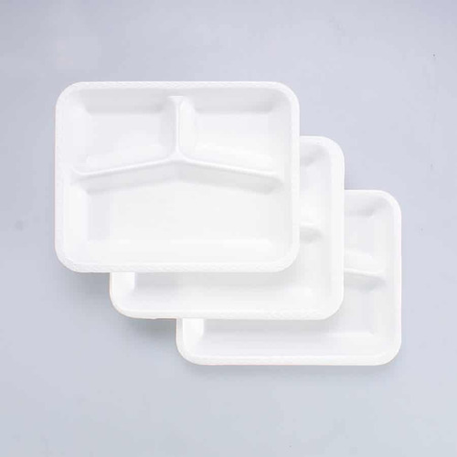 Plato Desechable 9d, Con 3/divisiones (300 Piezas) Color Blanco