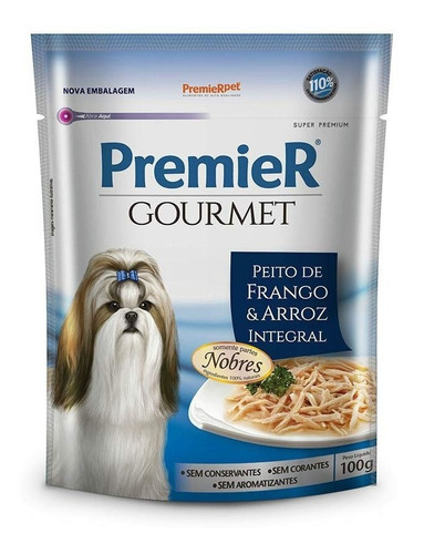 Sache Premier Gourmet Cães Sabor Peito De Frango Arroz 100g