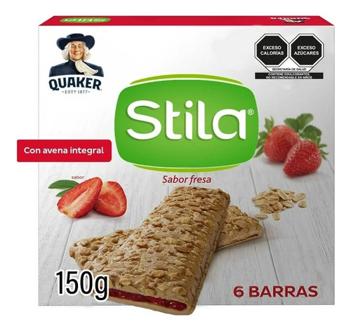 3 Pza Barras De Avena Quaker Stila Sabor Fresa Con 6 Pzas 25