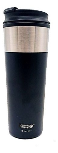 Vaso Térmico Keep Mug Metálico Negro 450ml tipo vaso largo