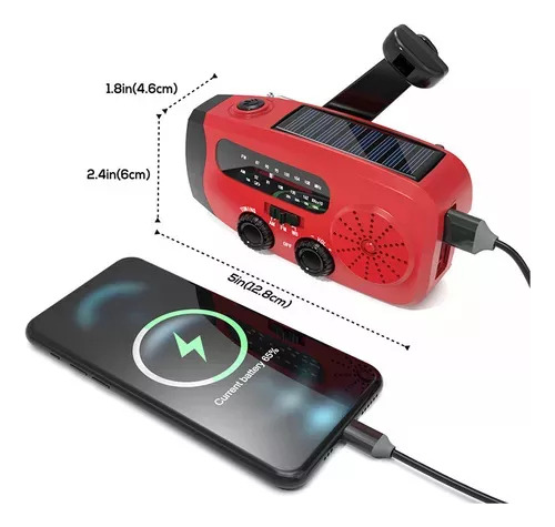 Radio De Emergencia Solar Dynamo Linterna Power Bank Sos