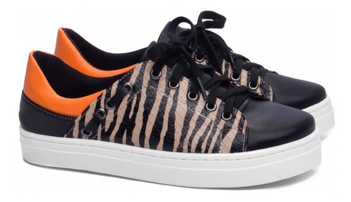 Imagem 3 de 4 de Tênis Feminino Casual Confortável Charmoso Estampa Zebra