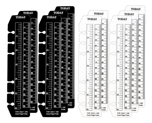 10 Regla Plastico Transparente Negro 7  Para Carpeta A6 (5 N