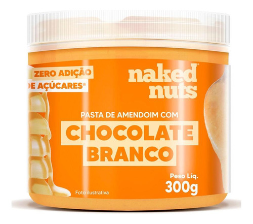 Pasta De Amendoim Com Chocolate Branco Naked Nuts 300g
