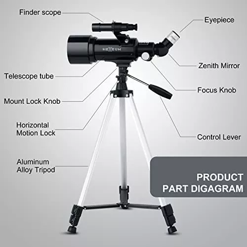 Telescopio Astronomico Apertura De 70mm Para Niños y Adultos Adaptador  Telefonos