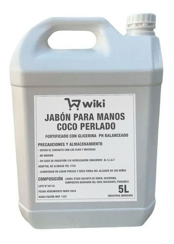 Jabón Líquido Para Manos Perlado Coco - 5l -