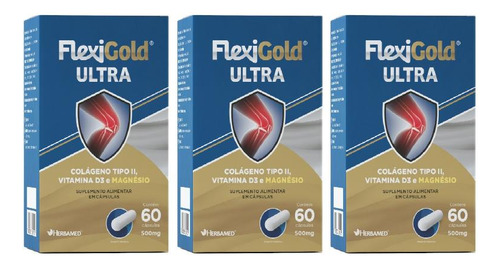 Kit Herbamed Flexigold Ultra Com 3 Un De 60 Cápsulas Cada