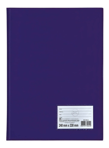 Pasta Catálogo 50 Envelopes Finos Sem Lombo Azul Escuro Dac