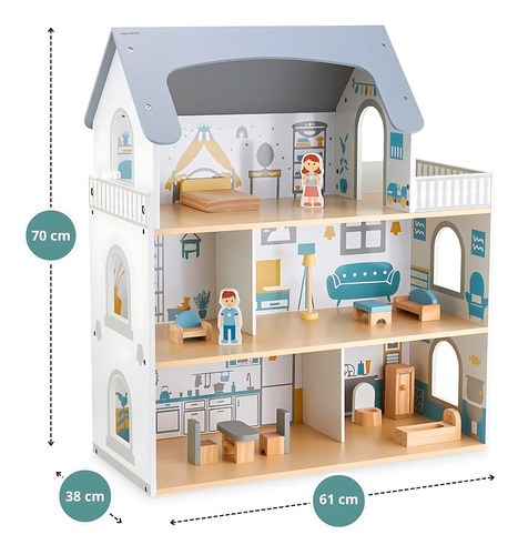 Casa Casita Muñeca Madera Grande Juguete Didactico Niños