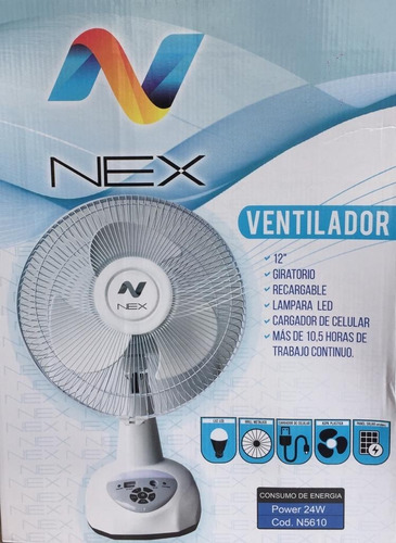 Ventilador Portátil Recargable Usb Nex