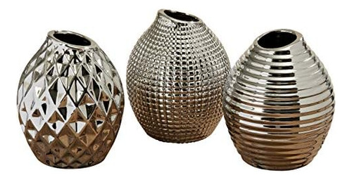 Iconic Scandinavian Style Vases, Set Of 3, 1 Faceted, 1...