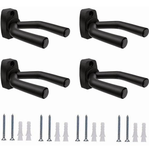 Imagen 2 de 8 de Soporte Colgador De Pared Para Guitarra Anticaída 4 Uds