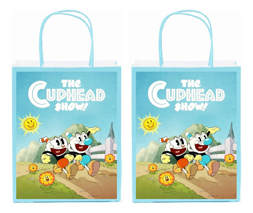 Bolsas Kraft The Cuphead Para Dulces Cotillón X 12
