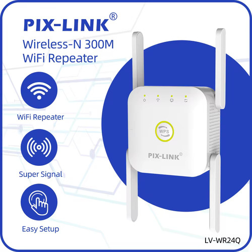 Repetidor Wifi Pix-link 300mbps 2.4ghz Blanco Extensor