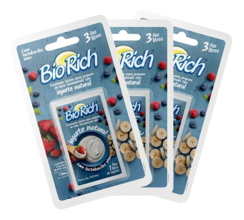 Bio Rich® Fermento Lácteo 3 Cartelas Com 3 Sachês