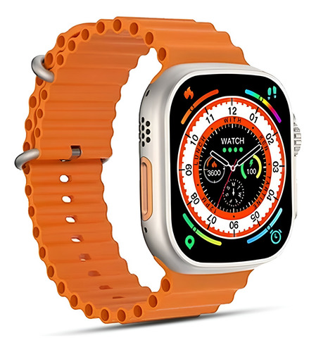 Relógio Smartwatch Ultra Pro X10 2 Pulseiras Ios Android Titanium Laranja/azul-escuro Metálico