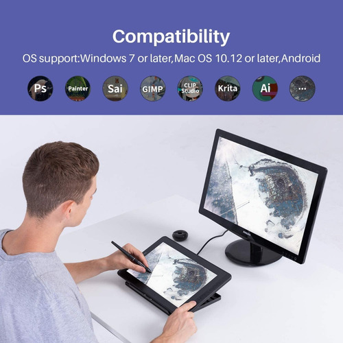 Tableta Digitalizadora Monitor Huion Kamvas 13 (diseño )