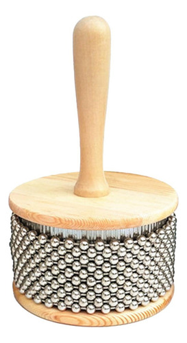 M Cabasa De Mano De Madera Con Cuentas De Diámetro 11,5 Cm