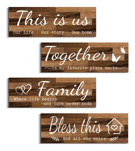 Letrero Madera Rustica Texto Ingl This Us Bless Home Para