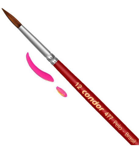 Pincel Artístico Red Orelha Boi Cabo Longo 477-12 Condor