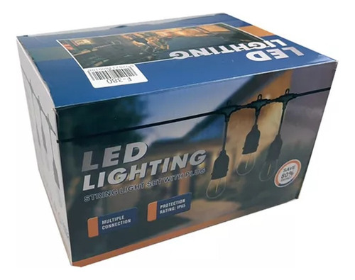 Guirnalda Led 10 Metros Panel Solar Con 10 Ampolletas Led