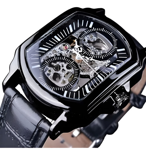 Reloj Forsining Mecánico Automático 046 Elegante Novedad Negro Negro Negro