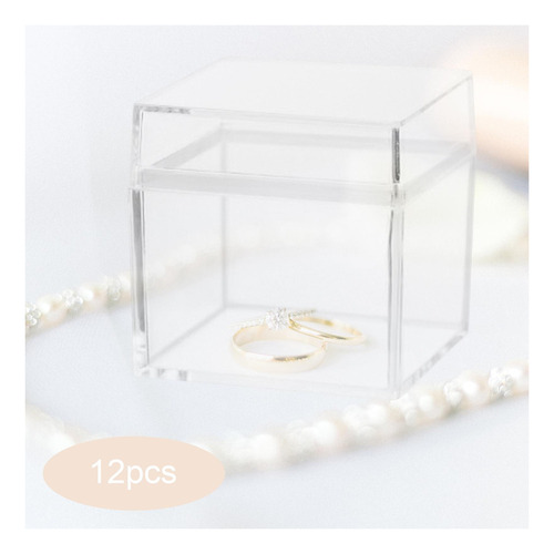 12 Unids Cajas De Dulces Transparentes Cuadradas Organizador