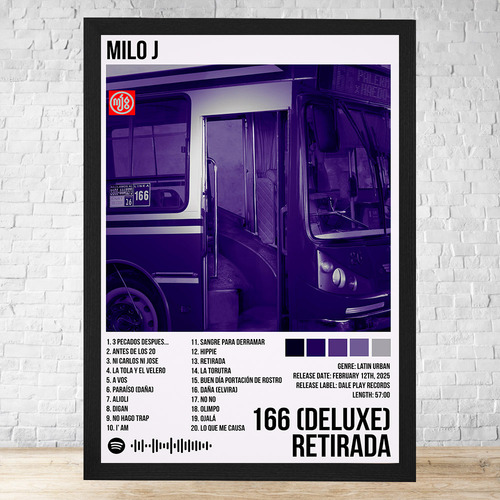 Cuadro Milo J 166 _deluxe_ Retirada 30x40 Con Vidrio C890 Negro Clasico
