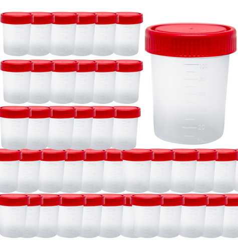 Vaso Recolector Muestra Estéril Desechable 100 Ml  50 Pcs