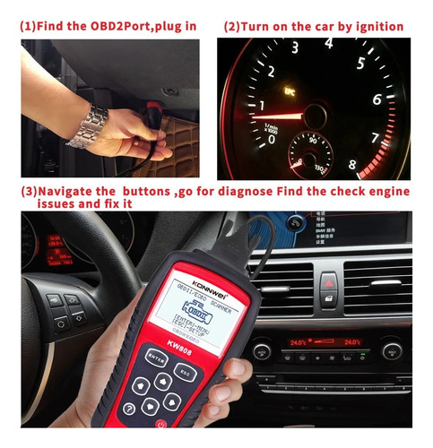 Scanner Automotriz Multimarca Konnwei Kw808 Scanner Portatil