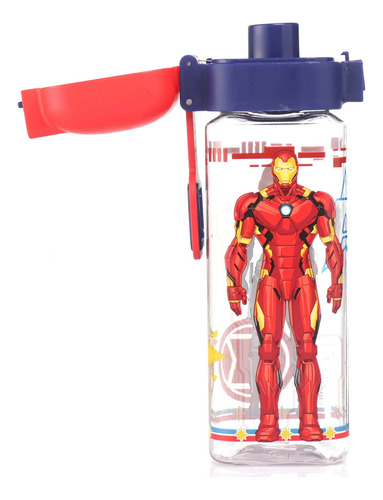Botella 550 Ml Safely Lock Con Cierre Avengers Color Rojo