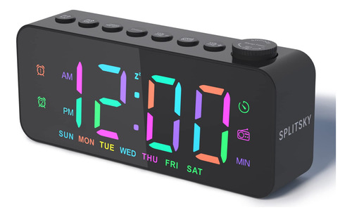 Splitsky Reloj Despertador Digital Para Dormitorio Con Radio