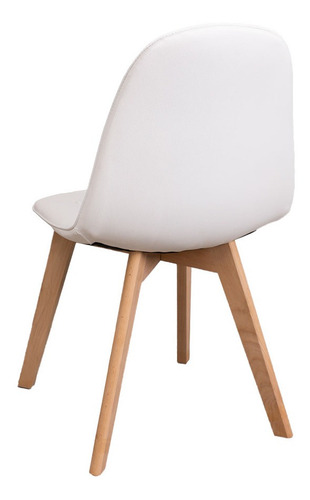 Pack 4 Silla Eames Capitone Madera Blanca Comedor