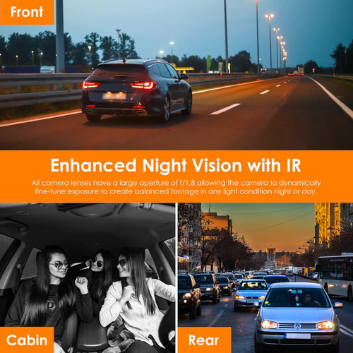 Rexing V2 Pro Ai Dash Cam, 3 Canales De Grabación