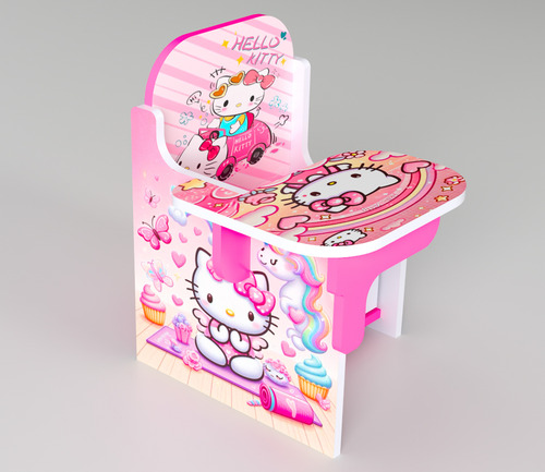 Pupitre Sillita Mesa Infantil Personajes Mesita De Dibujo Rosa Hello Kitty