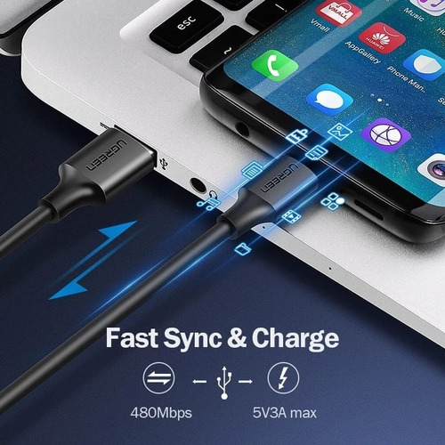 Imagem 2 de 7 de Cabo Usb Tipo C X Usb 3.0 P/ Blackmagic Atem Mini C/ 50cm