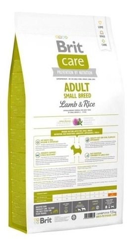 Imagen 2 de 2 de Alimento Brit Brit Care Adult para perro adulto de raza mini y pequeña sabor cordero y arroz en bolsa de 3kg