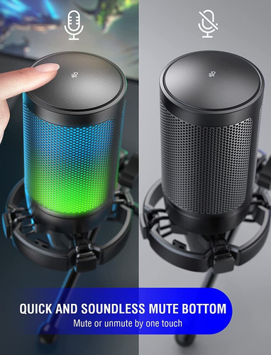 Micrófono Gaming Fifine, Usb, Condensador, Rgb, Trípode