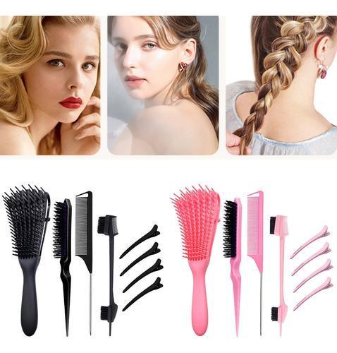 Juego De Cepillos Para Peinar Cabello Rizado (pk) Con Forma