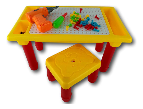 Mesa Y Silla Para Jugar Con Piezas De Armado