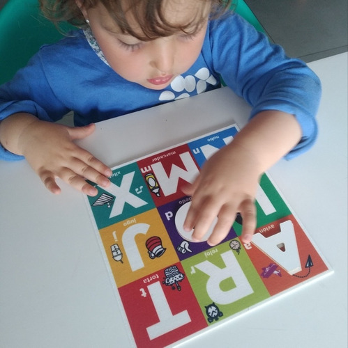 Imagen 5 de 10 de Lotería Abecedario Fichas De Madera Juego Niños