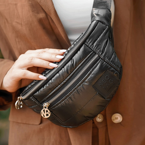 Riñonera Neo Bag Little Venecia Bomber Mujer Negra Color Negro